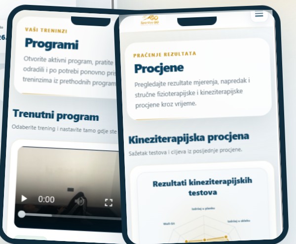 Prikaz programa i procjena u Sportivo GO aplikaciji